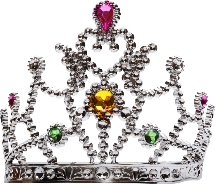 Silver Crown with Colored Jewels Cutout